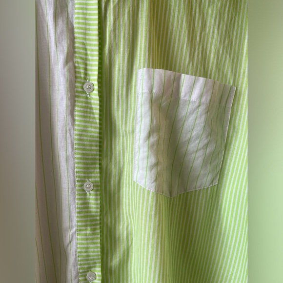 Solid & Striped 100 % Cotton Green Striped Shirt Large - Picture 5 of 11
